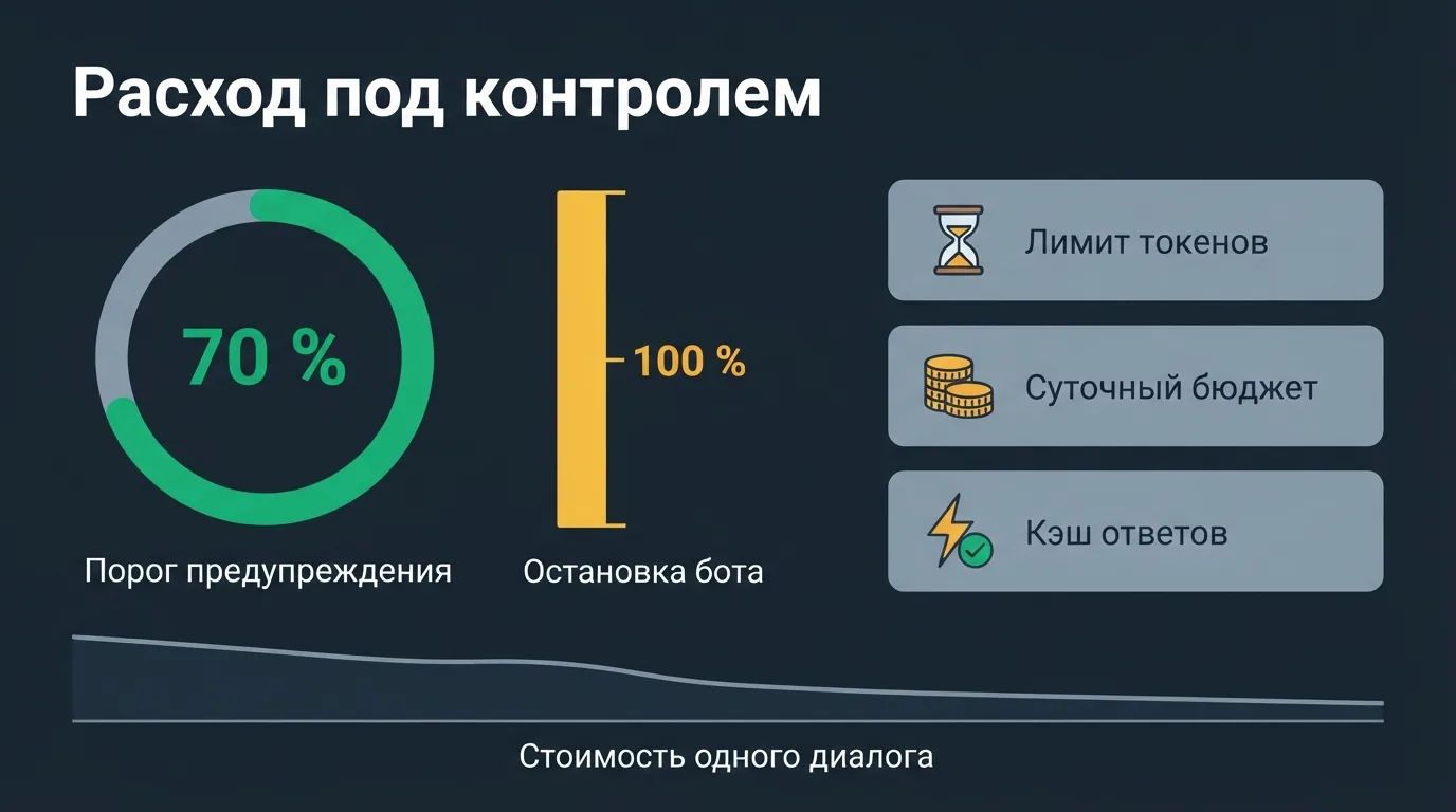 Лимиты бюджета чат-бота: токены на запрос, частота сообщений и суточный лимит расхода