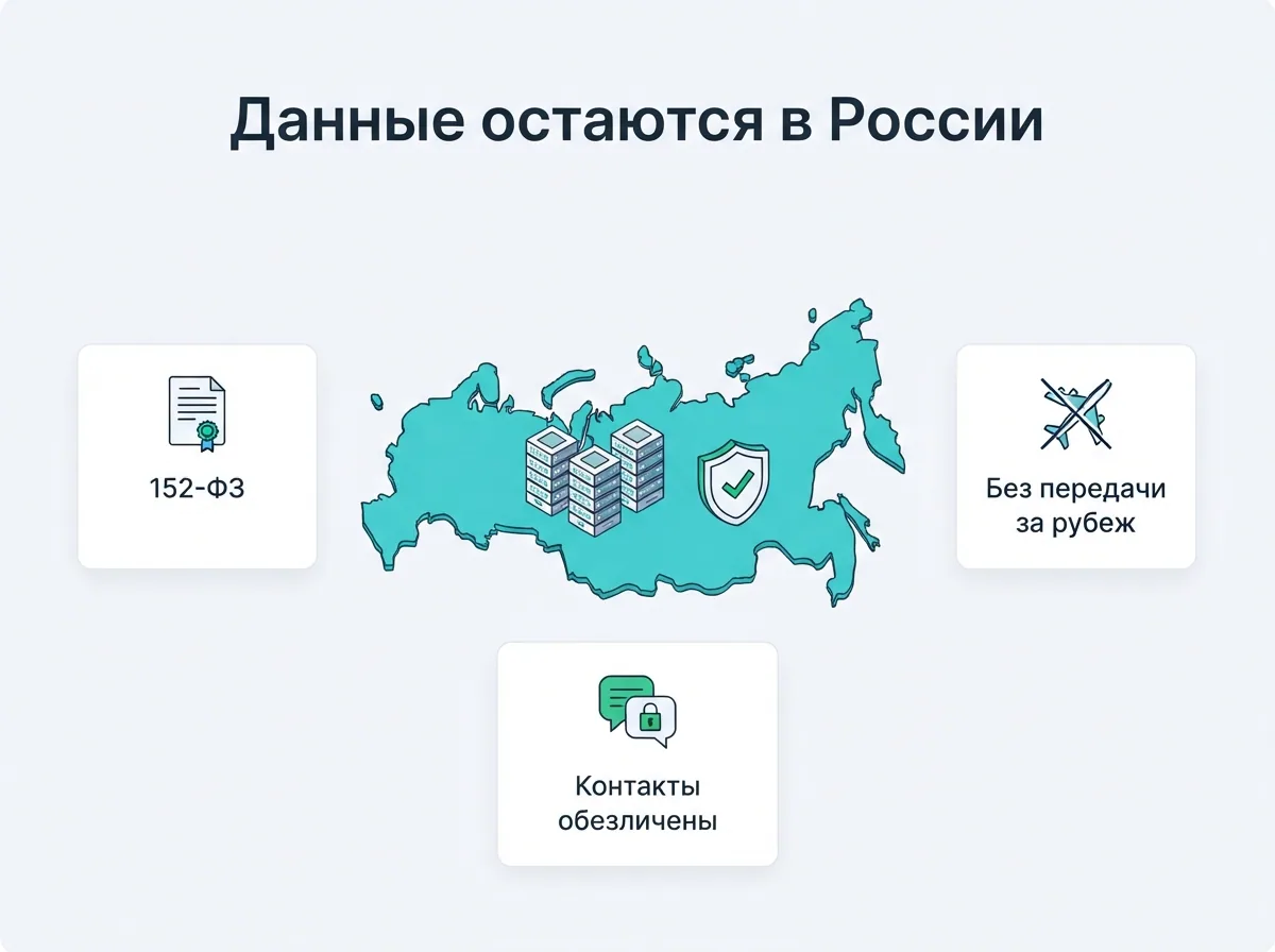 Обработка персональных данных на территории РФ по 152-ФЗ